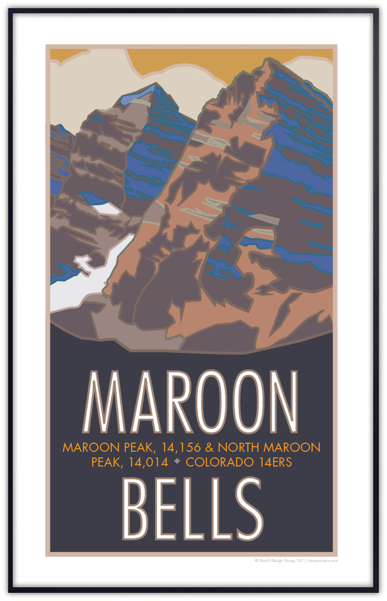 Maroon Bells, Colorado - Colorado 14er - Poster