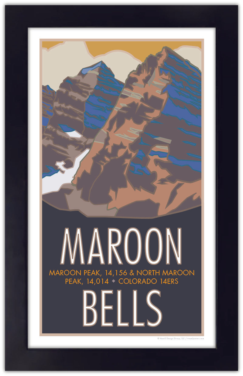 Maroon Bells, Colorado - Colorado 14er - Poster