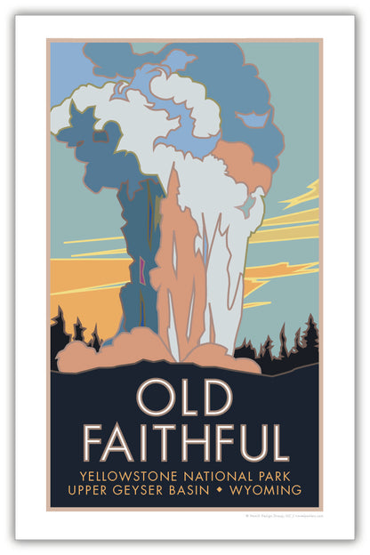 Old Faithful, Yellowstone National Park, Wyoming - Poster