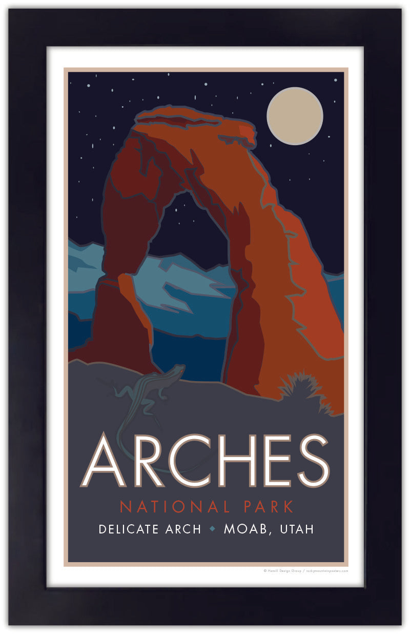 Arches National Park, Delicate Arch at Night, Utah - Poster