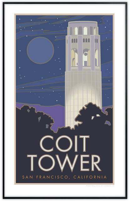 San Francisco Coit Tower framed poster