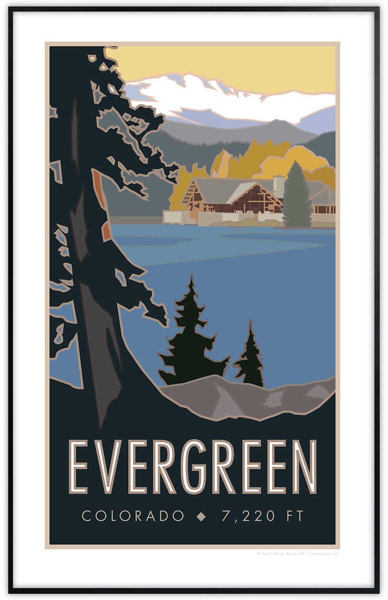 Evergreen, Colorado framed poster