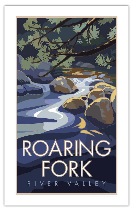 Roaring Fork River Valley, Colorado - Poster