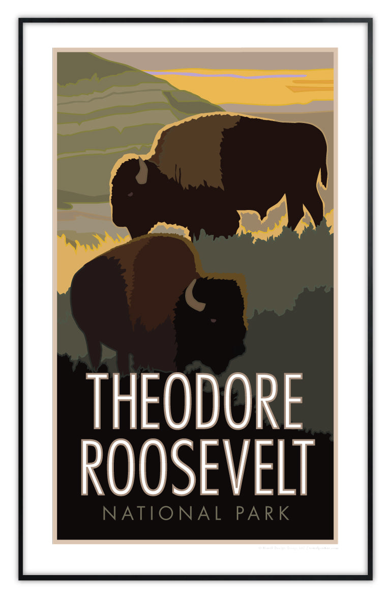 Theodore Roosevelt National Park (Bison) - Poster