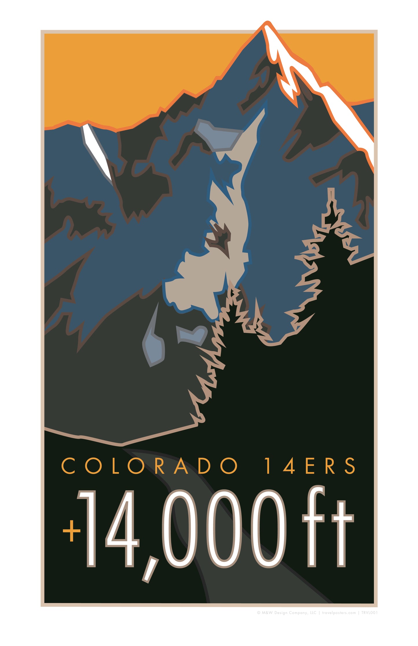 14,000 Feet - Colorado's 14er - Poster
