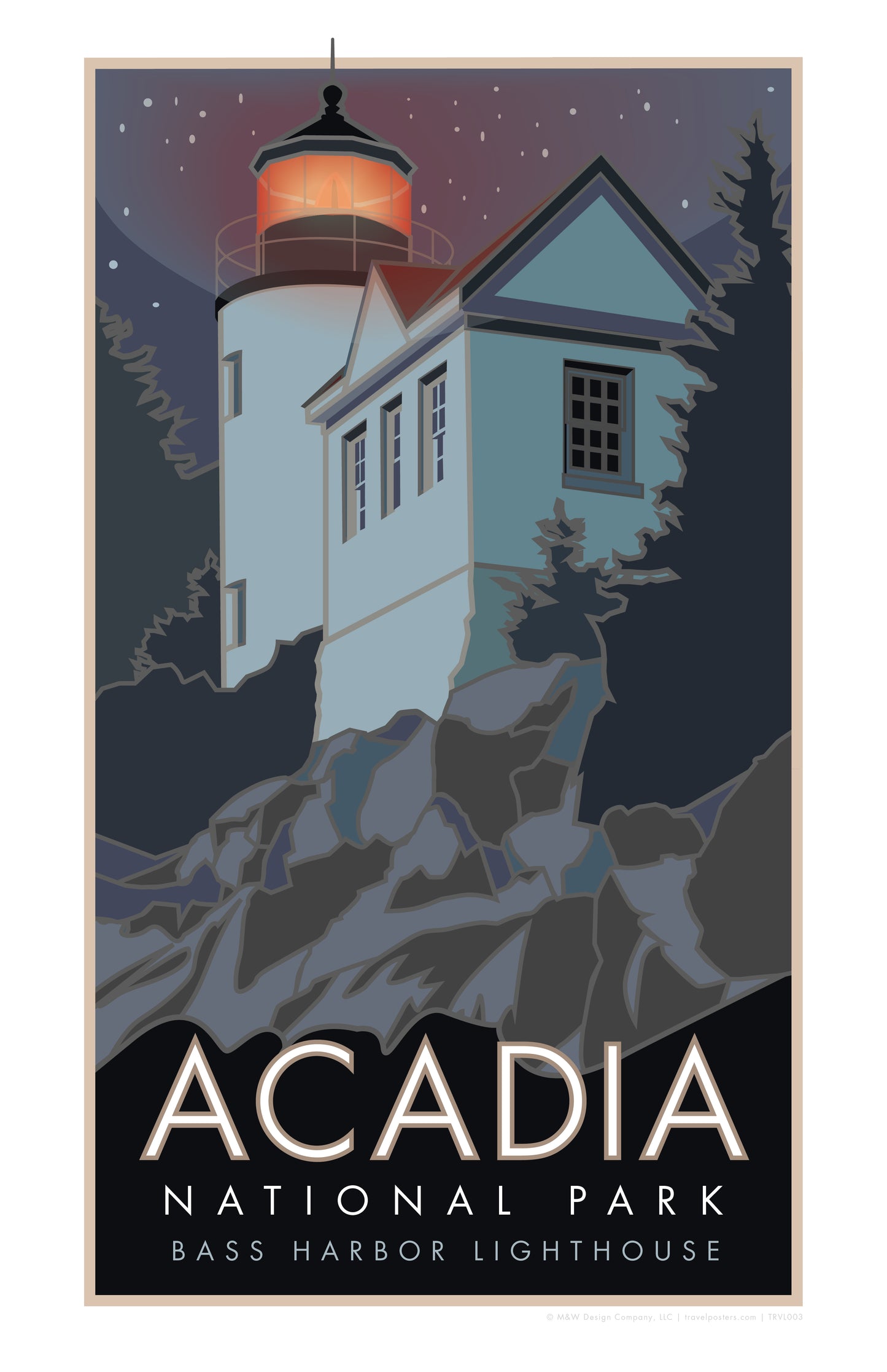 Acadia National Park, Bass Harbor Head Lighthouse, Maine - Poster