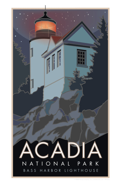 Acadia National Park, Bass Harbor Head Lighthouse, Maine - Poster