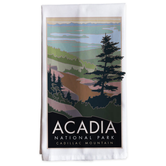 Acadia National Park, Cadillac Mountain, Maine -Tea Towel