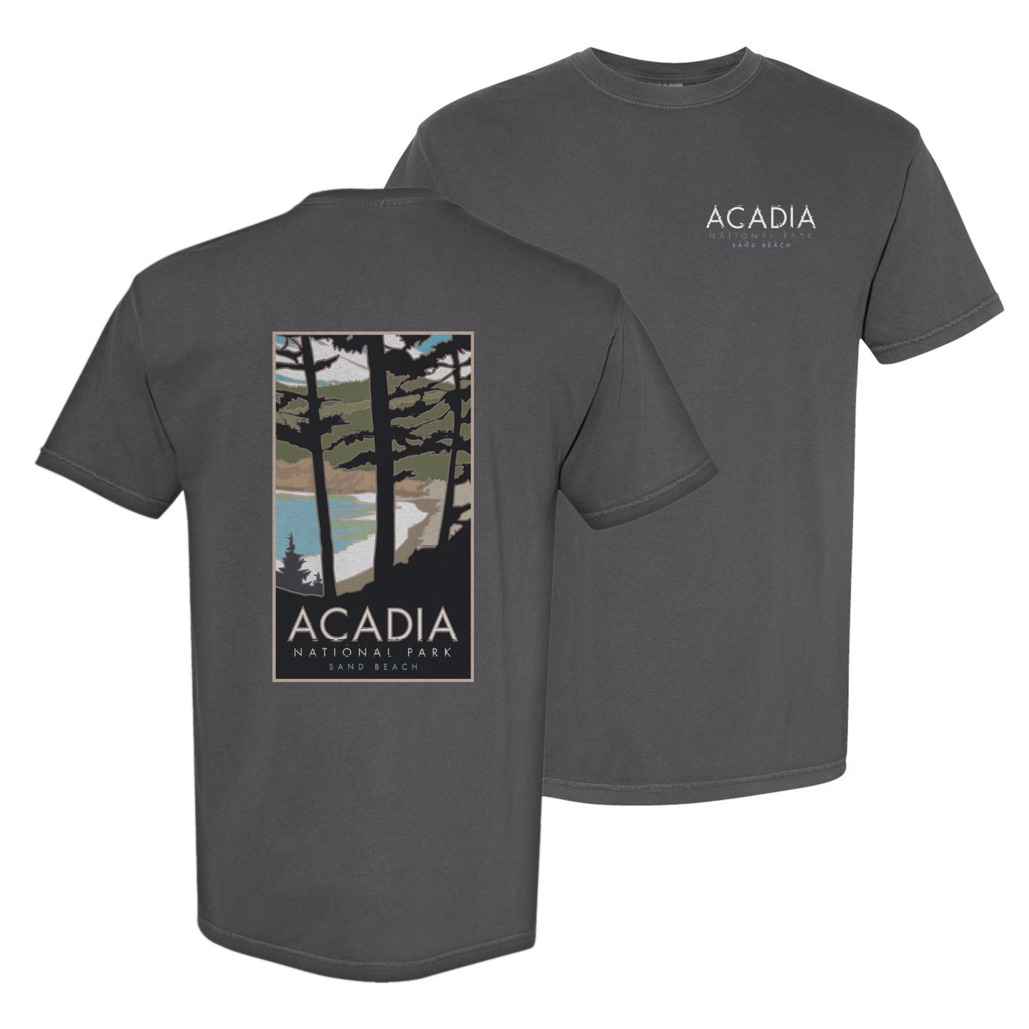 Acadia National Park, Sand Beach, Maine - Comfort Colors Heavyweight T-Shirt