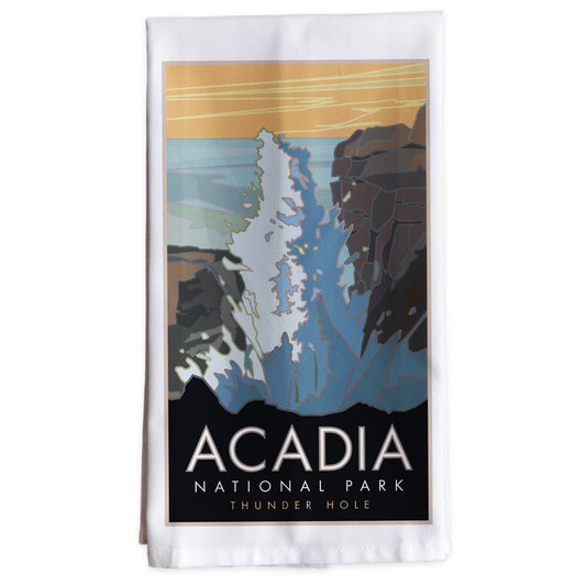 Acadia National Park, Thunder Hole, Maine -Tea Towel