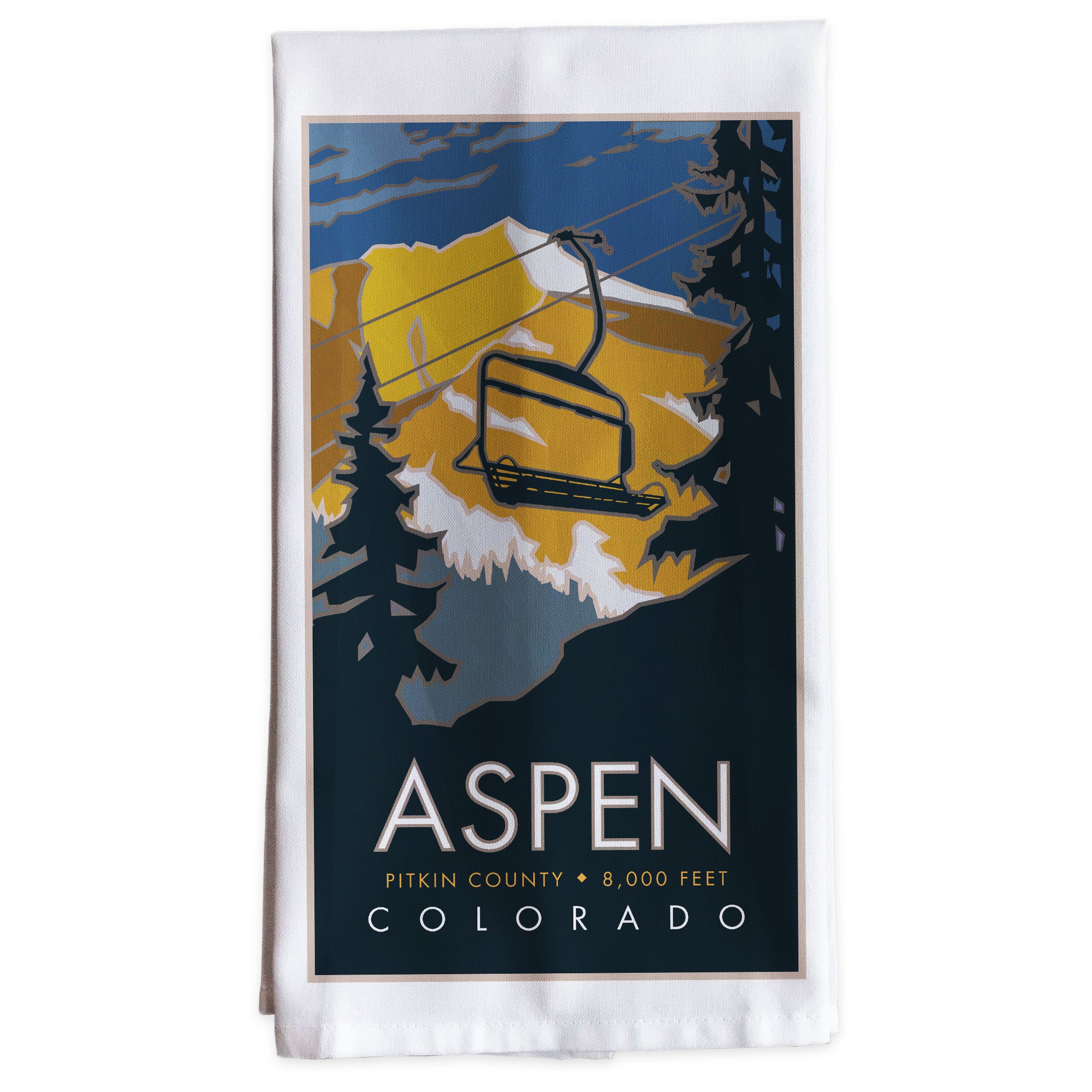 Aspen, Colorado -Tea Towel – Travel Posters