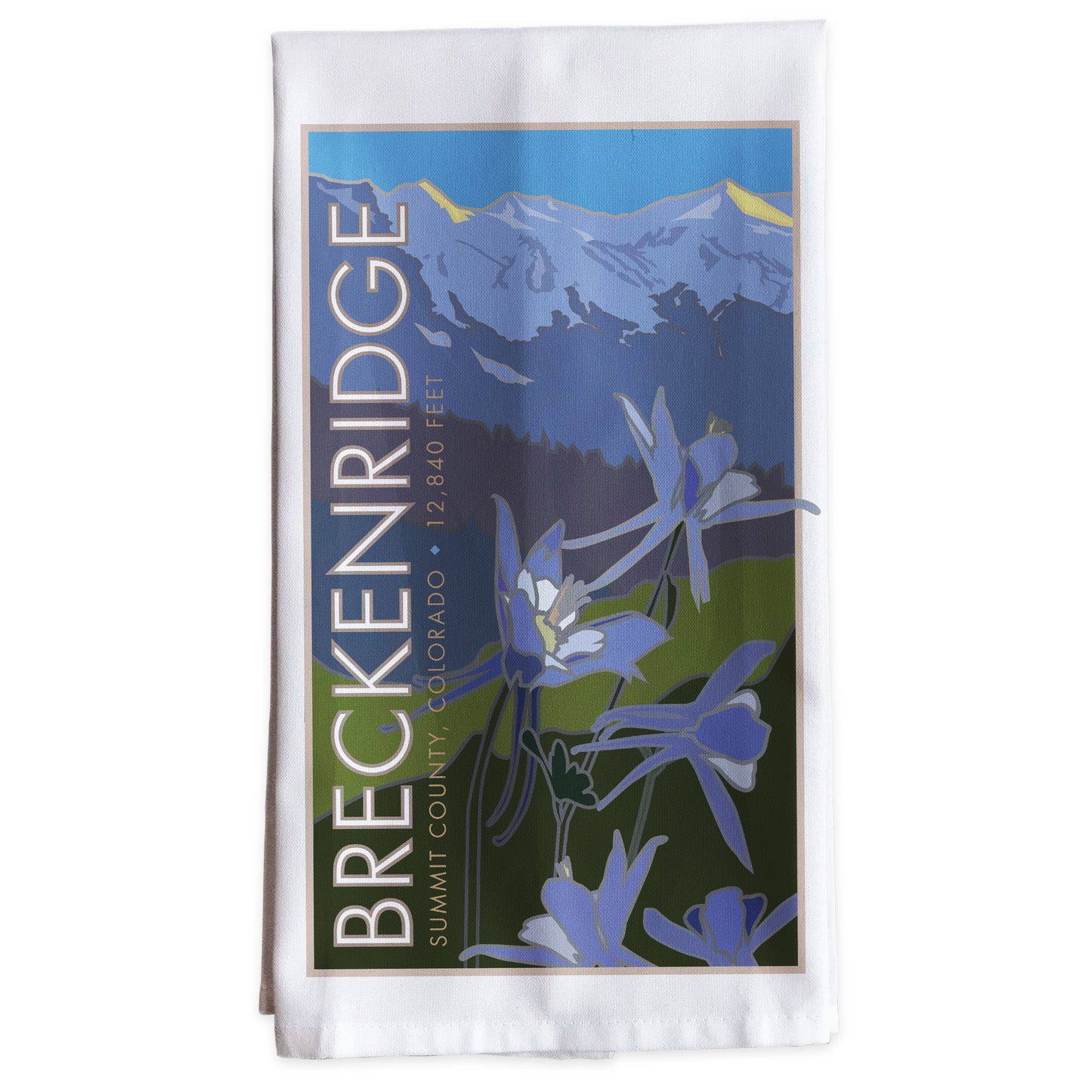 Breckenridge, Colorado - Columbines -Tea Towel