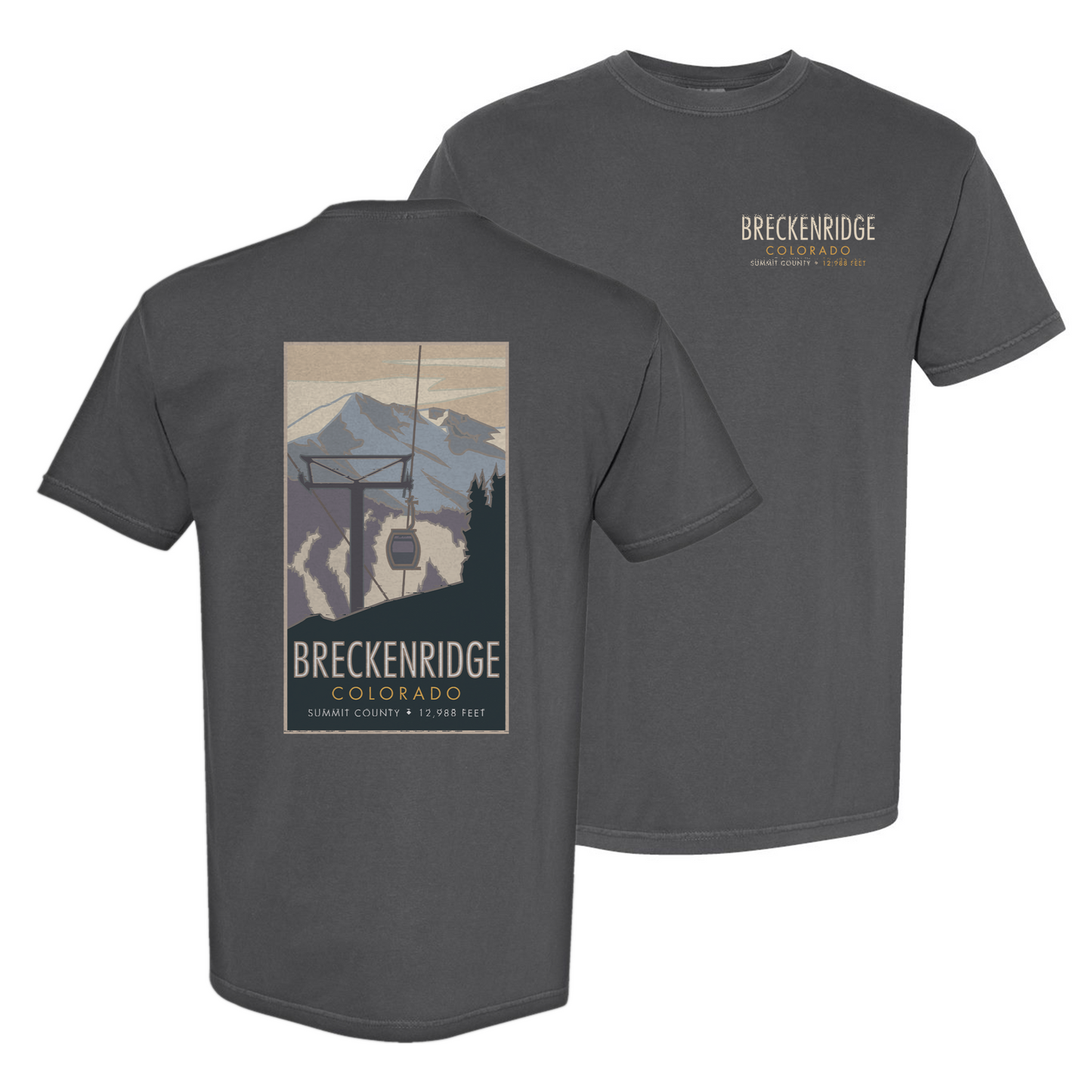 Breckenridge, Colorado, Ski Gondola - Comfort Colors Heavyweight T-Shirt