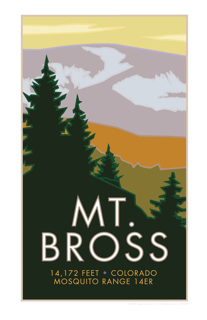 Mount Bross, Colorado - Colorado 14er - Poster