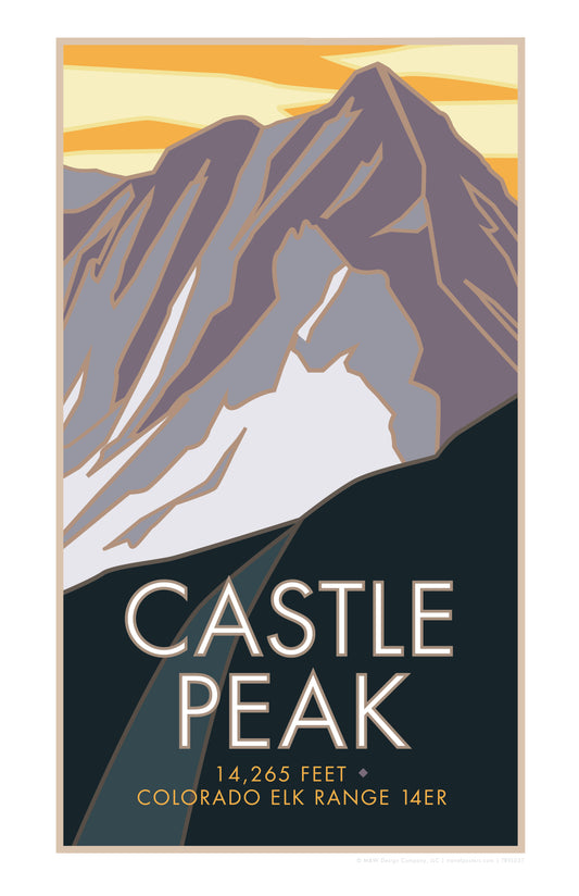 Castle Peak, Colorado - Colorado 14er - Poster
