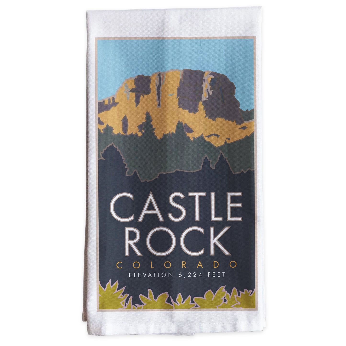 Castle Rock, Colorado -Tea Towel