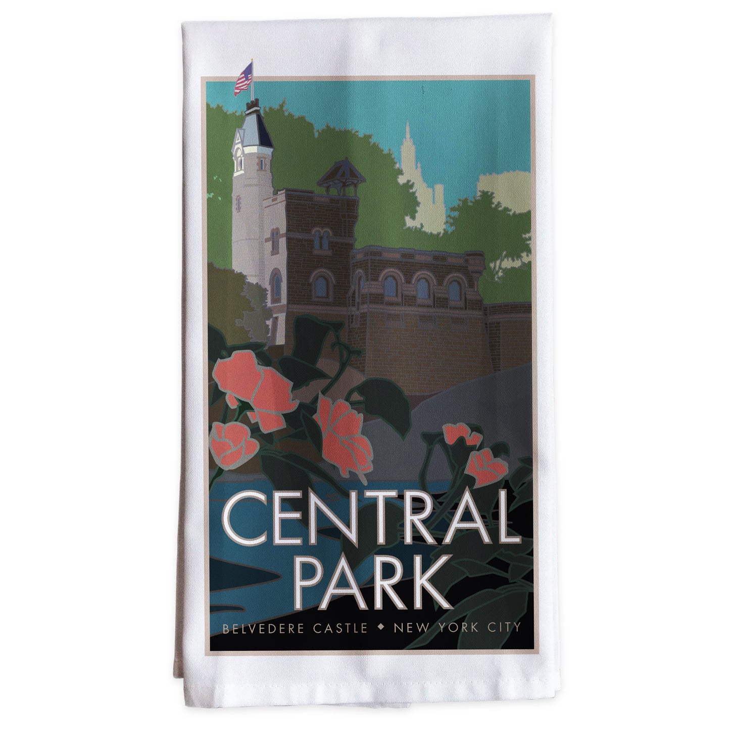 Central Park (Belvedere Castle), New York City -Tea Towel