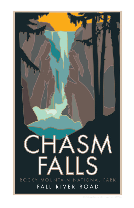 Chasm Falls, Rocky Mountain National Park, Colorado - Poster