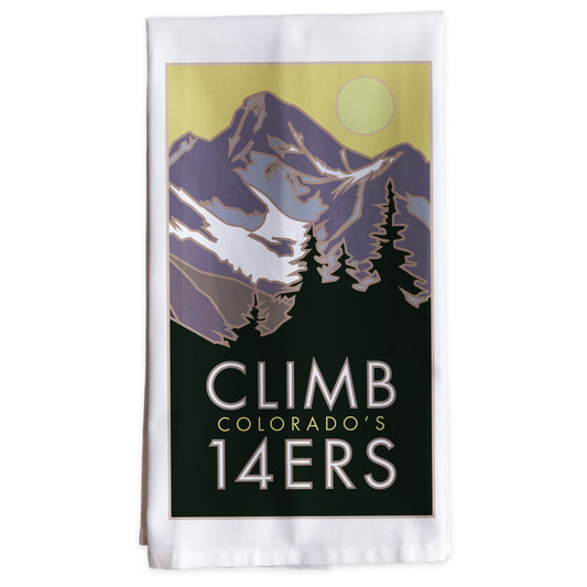 Climb Colorado's 14ers -Tea Towel