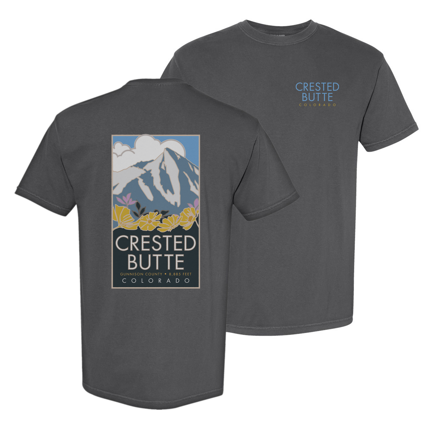 Crested Butte (Flowers), Colorado - Comfort Colors Heavyweight T-Shirt