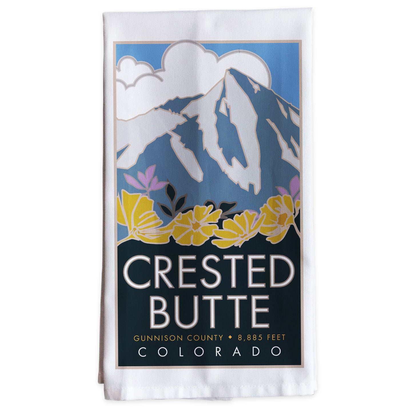Crested Butte (Flowers), Colorado -Tea Towel
