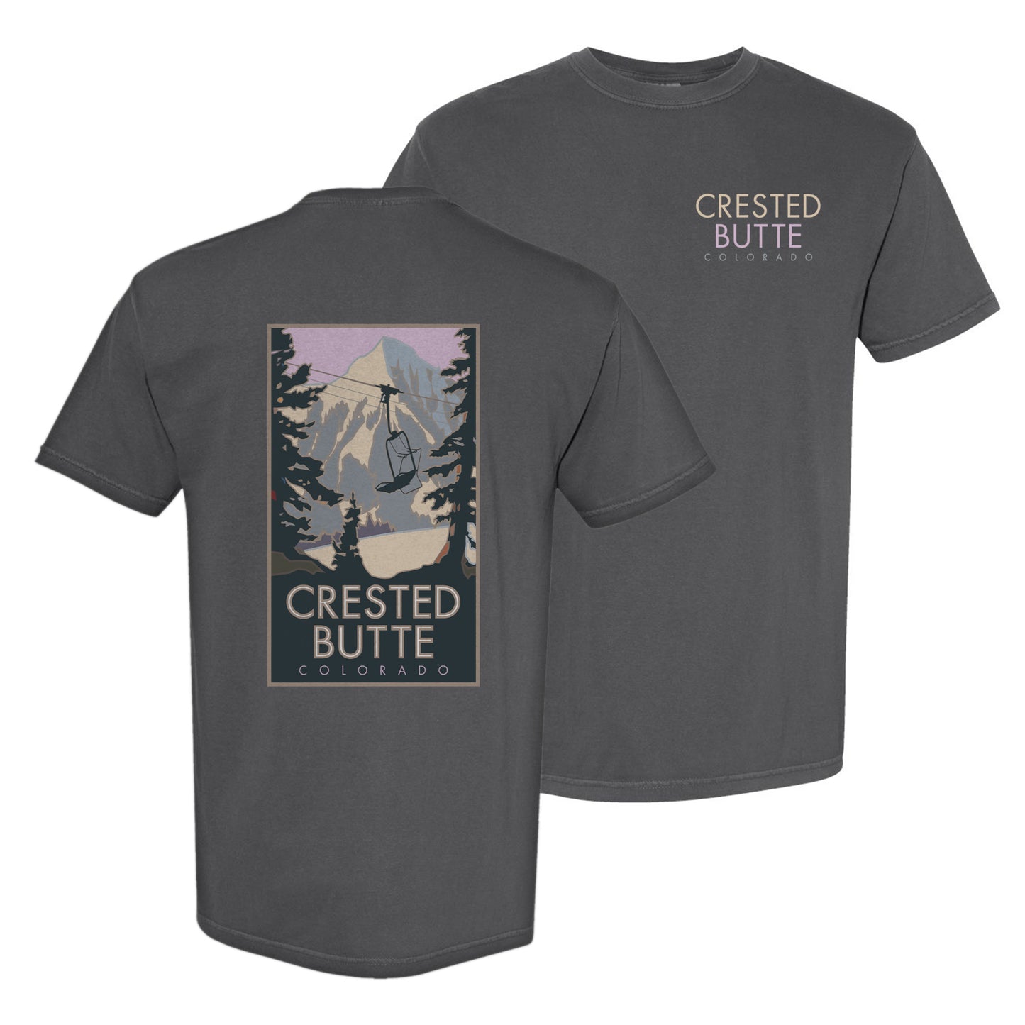 Crested Butte (Winter), Colorado - Comfort Colors Heavyweight T-Shirt