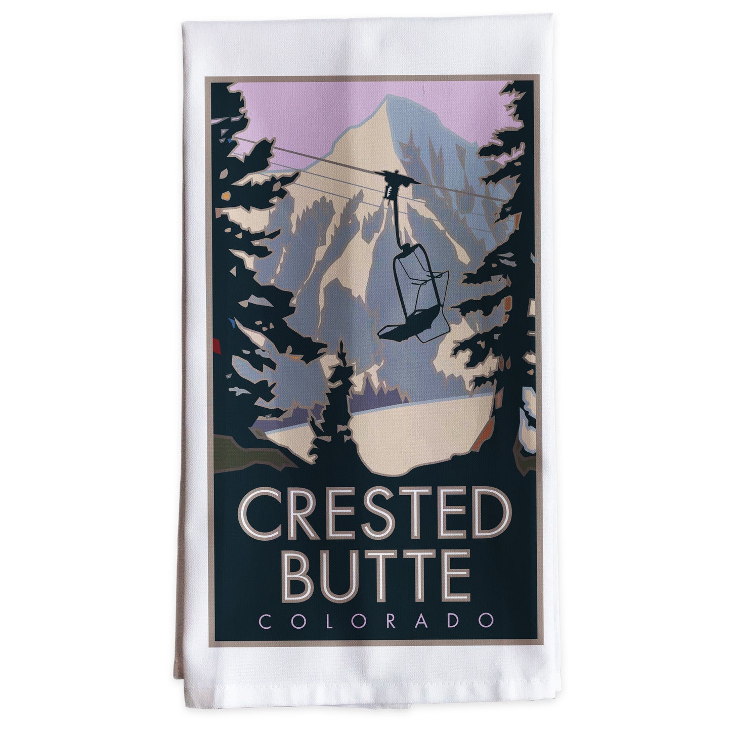 Crested Butte (Winter), Colorado -Tea Towel