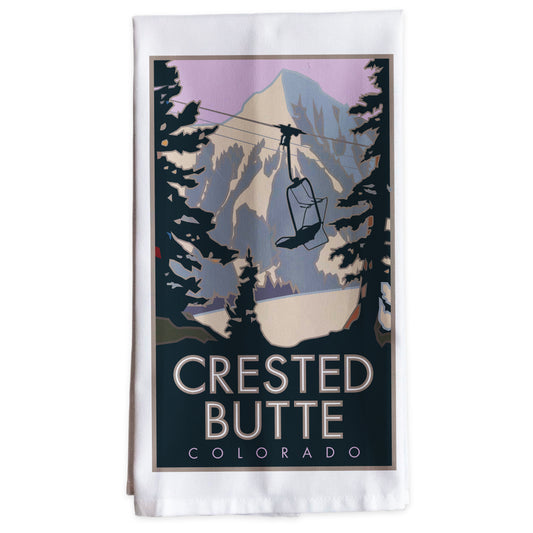 Crested Butte (Winter), Colorado -Tea Towel