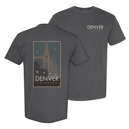 Denver 16th Street Mall Clocktower, Colorado - Comfort Colors Heavyweight T-Shirt