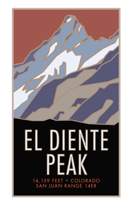 El Diente Peak, Colorado - Colorado 14er - Poster