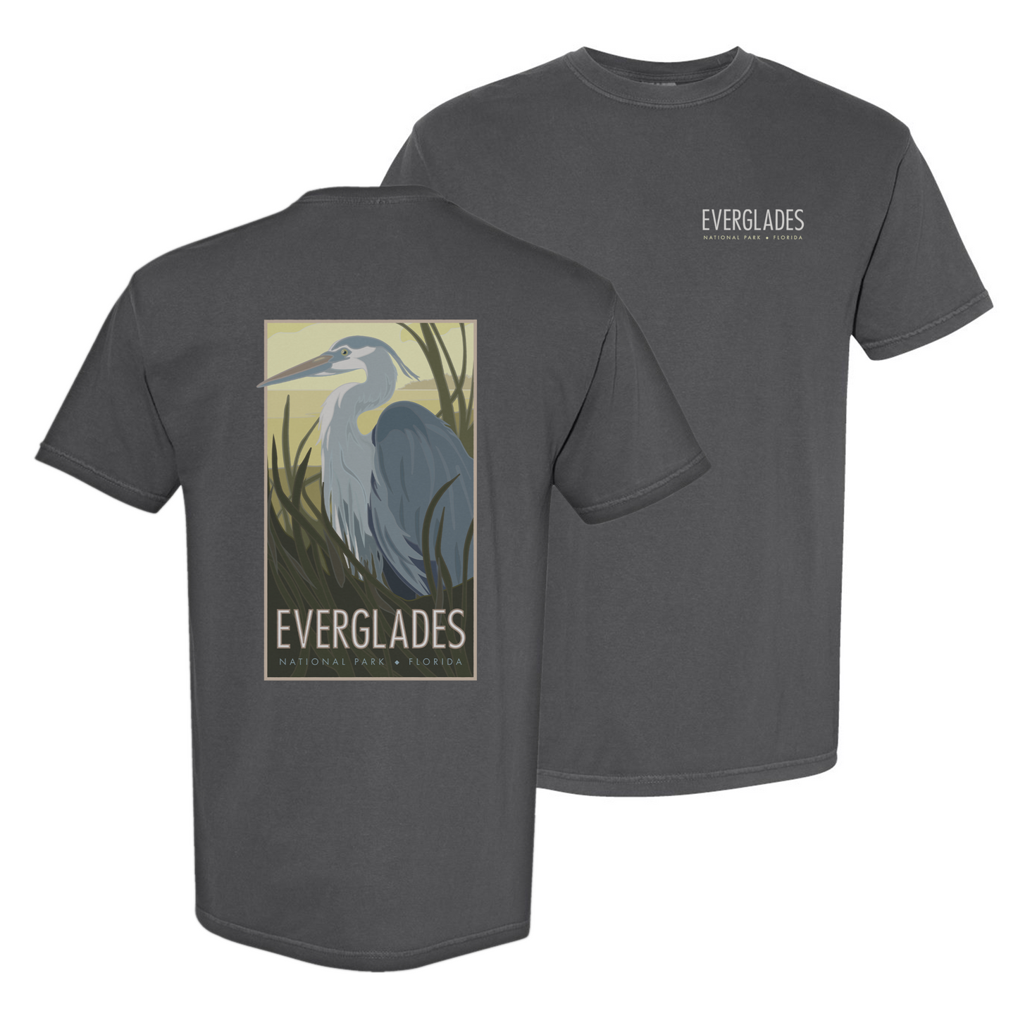Everglades National Park, Heron View - Comfort Colors Heavyweight T-Shirt