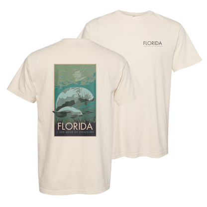 Florida (Manatee) - Comfort Colors Heavyweight T-Shirt