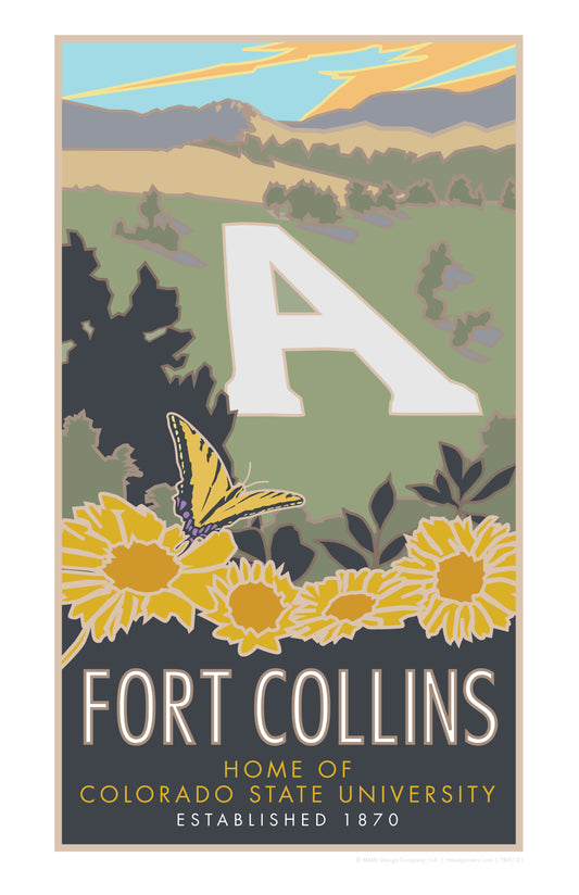 Fort Collins (The A), Colorado - Poster
