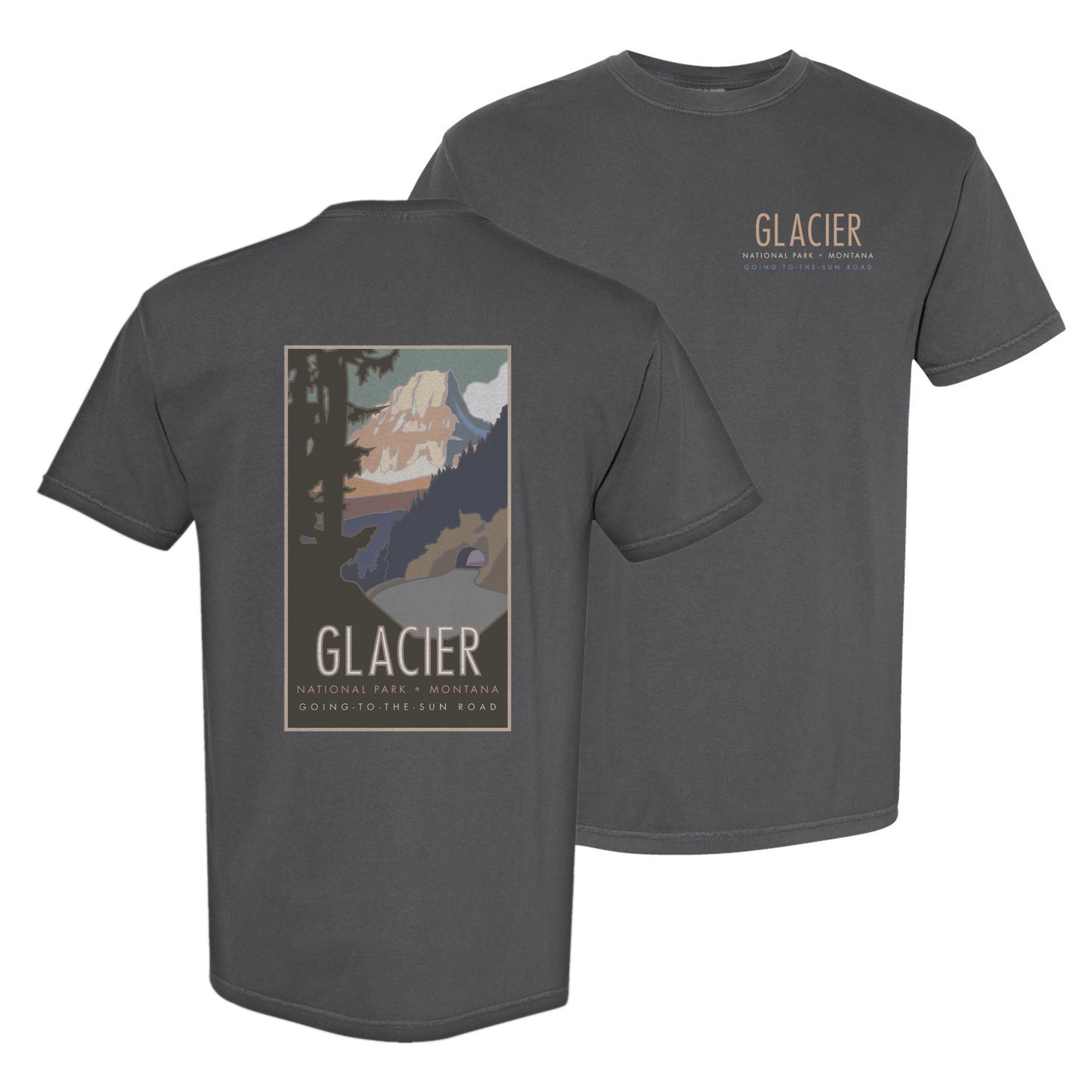 Glacier National Park (Going to the Sun Road), Montana - Comfort Colors Heavyweight T-Shirt