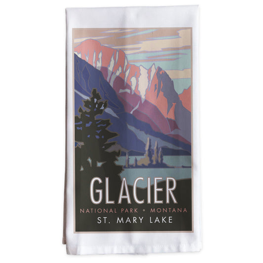 Glacier National Park (St. Mary's Lake), Montana -Tea Towel