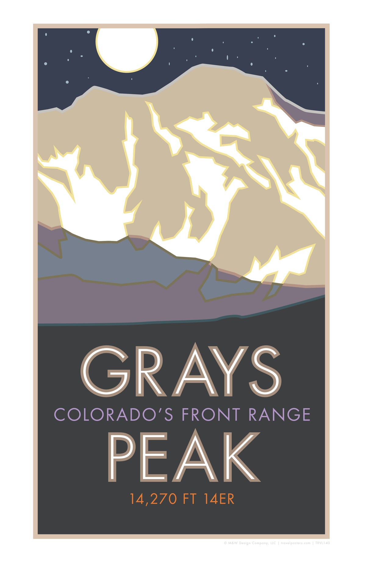 Grays Peak Colorado 14er Travel Poster