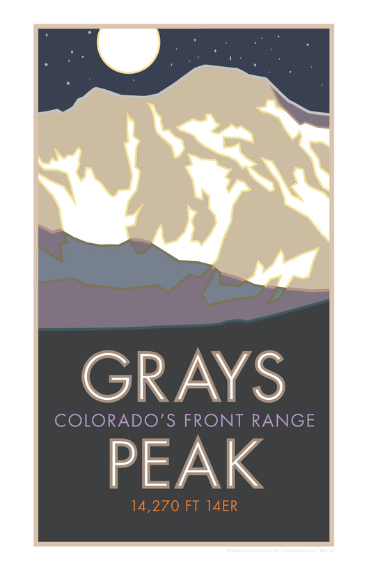 Grays Peak Colorado 14er Travel Poster