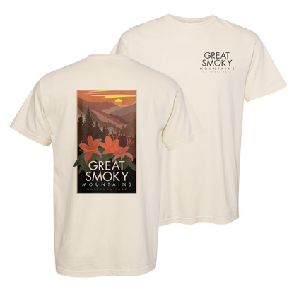 Great Smoky Mountains (Flowers) - Comfort Colors Heavyweight T-Shirt