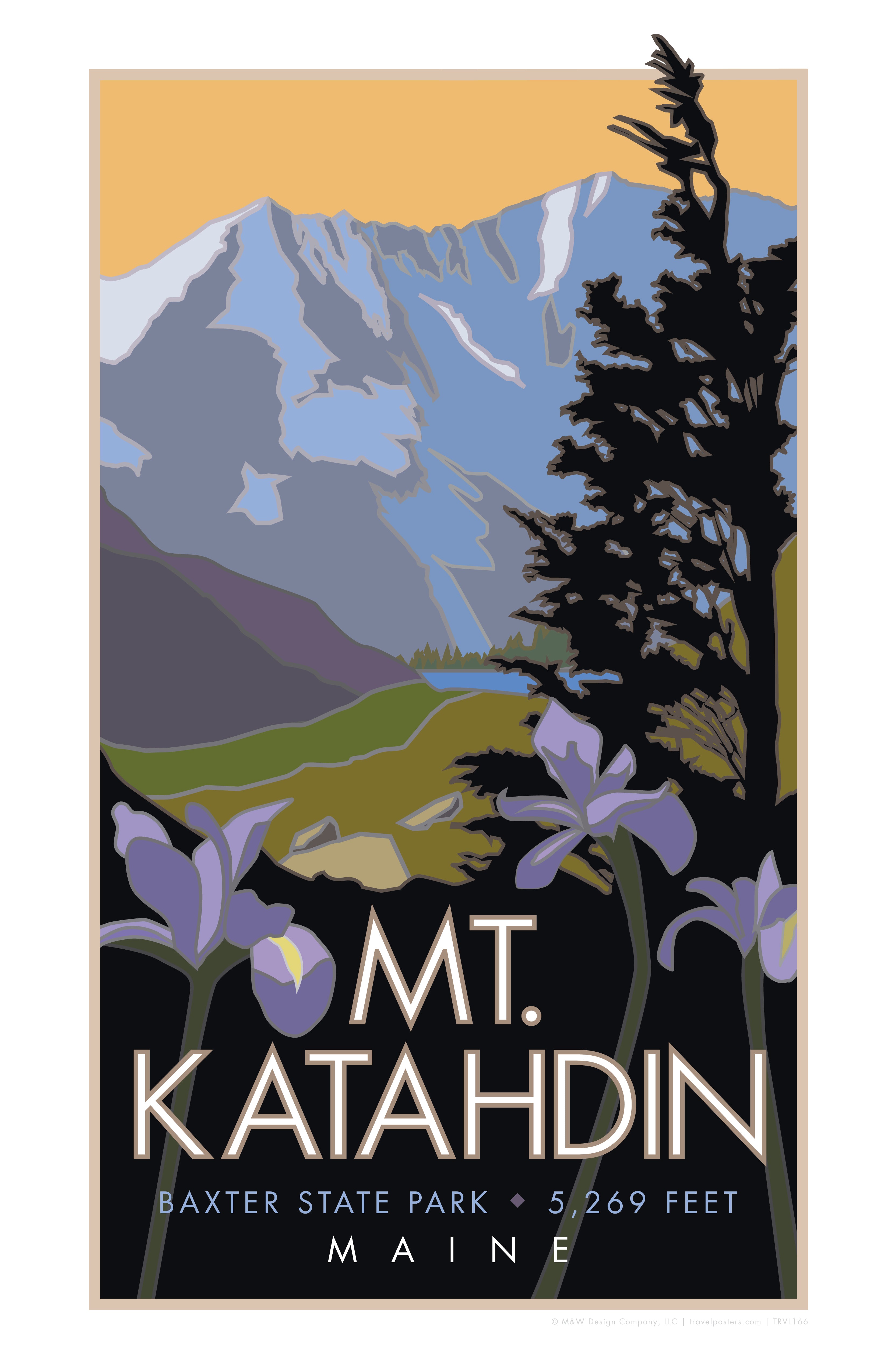 Mount Katahdin Maine Travel Poster – Travel Posters