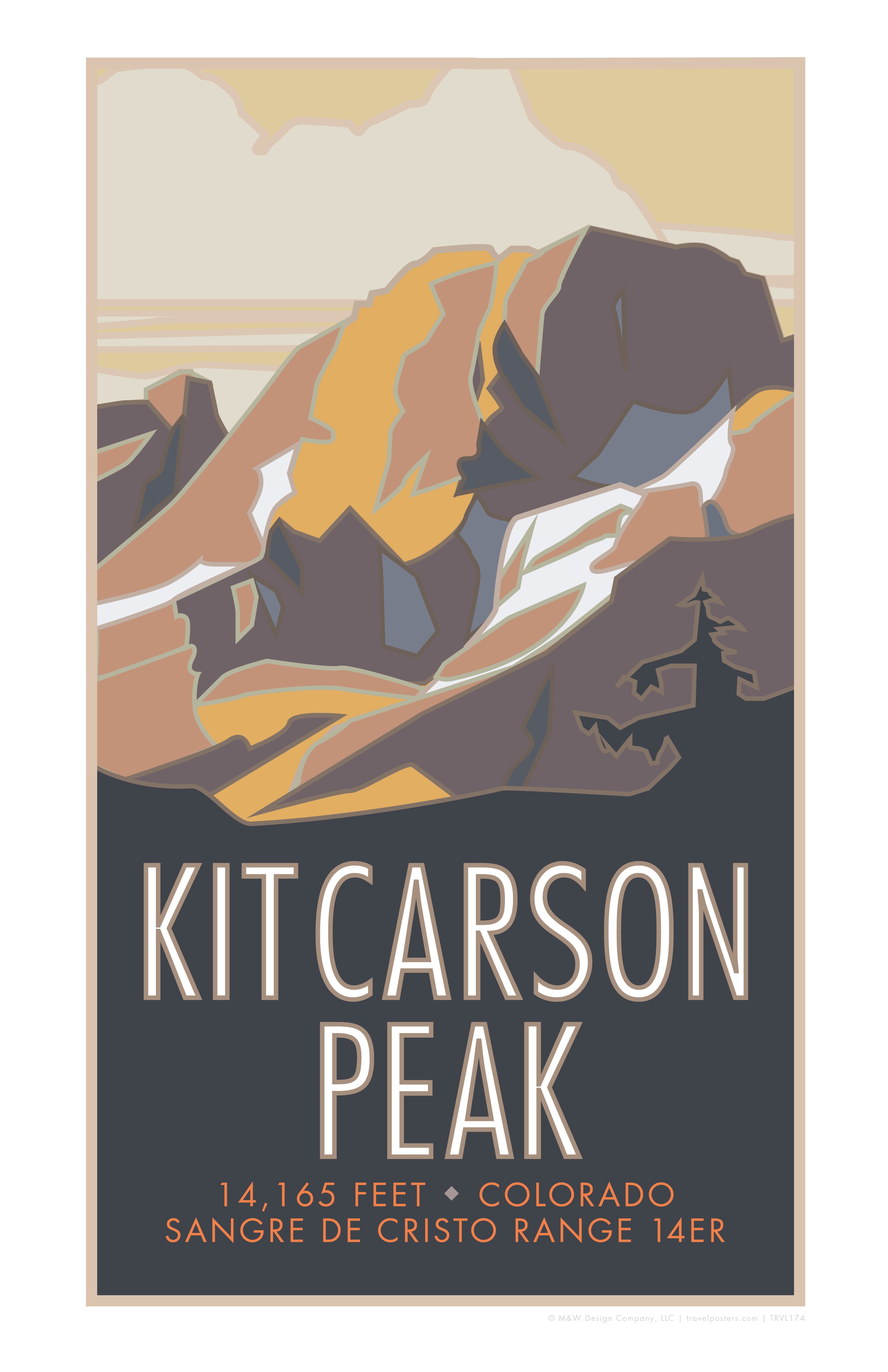 Kit Carson Peak, Colorado - Colorado 14er - Poster – Travel Posters