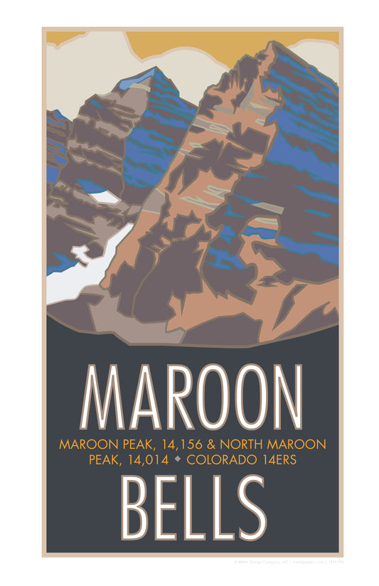 Maroon Bells, Colorado - Colorado 14er - Poster