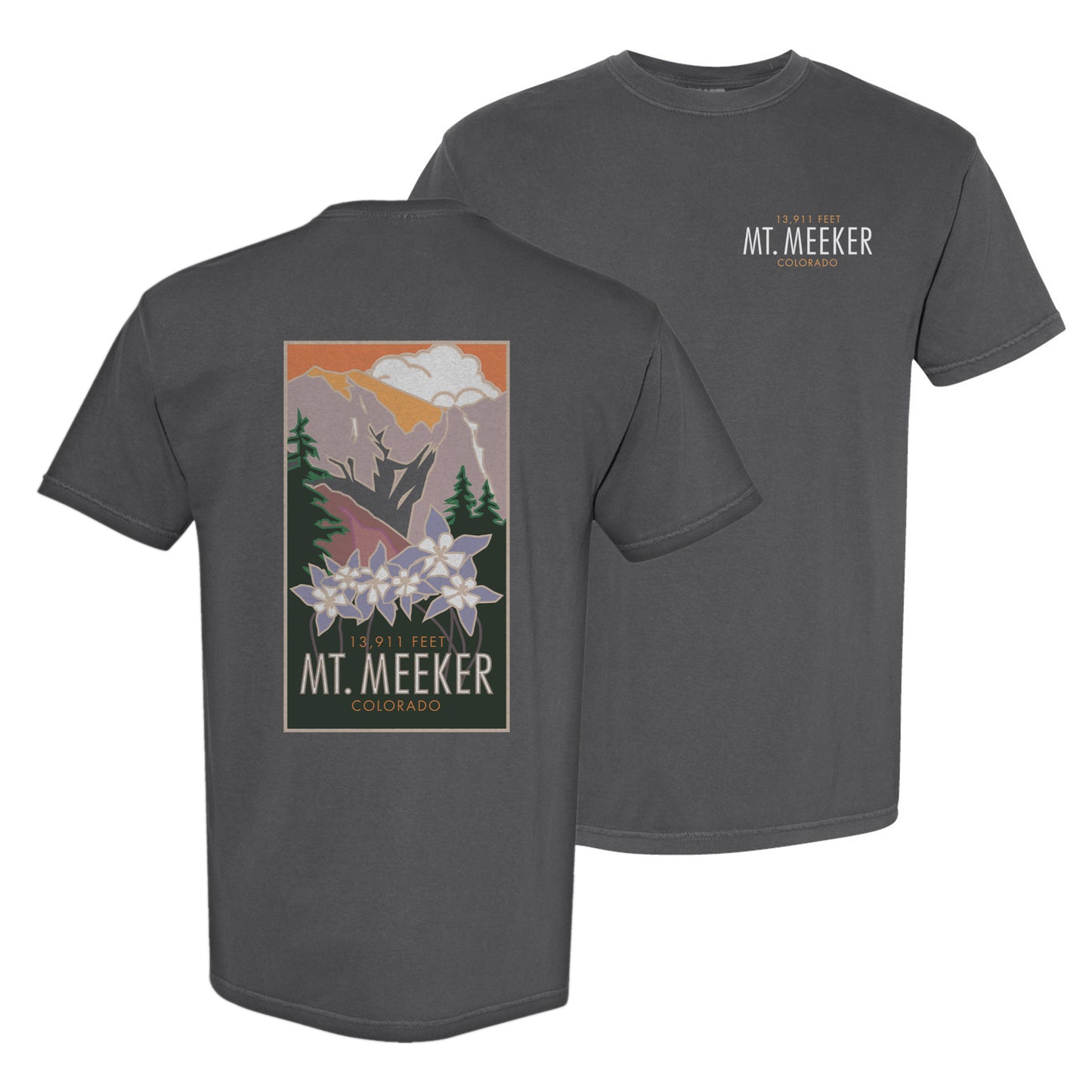 Mt. Meeker (Columbines), Colorado - Comfort Colors Heavyweight T-Shirt