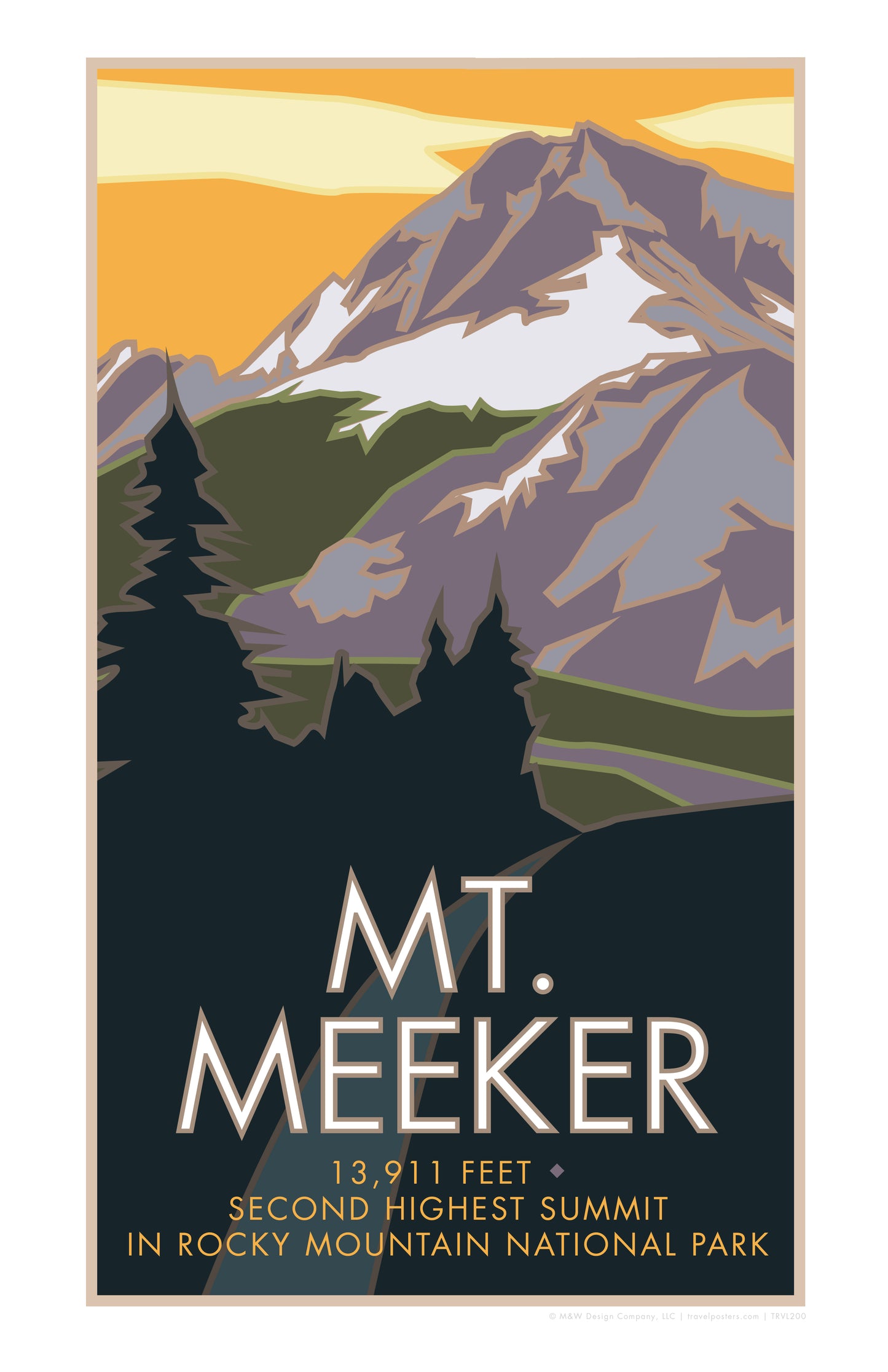 Mt. Meeker Colorado Travel Poster