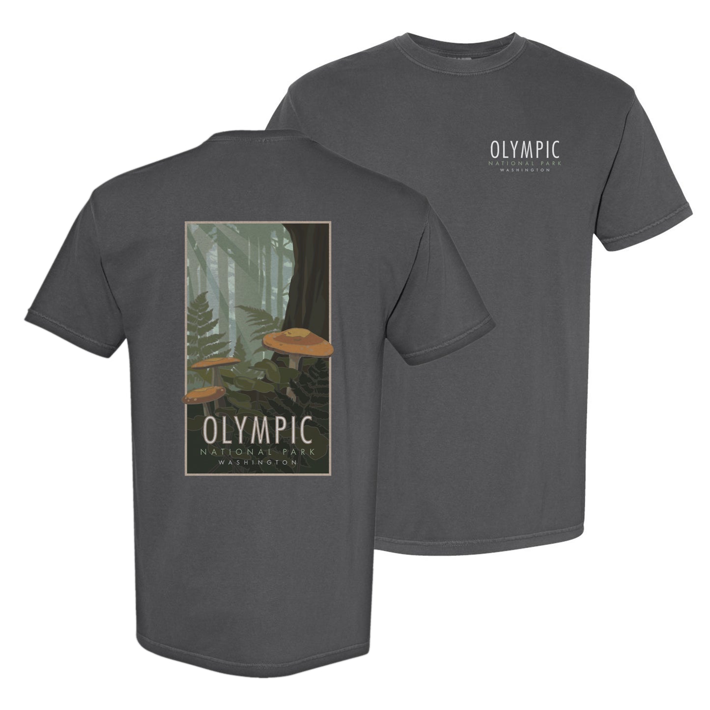 Olympic National Park, Washington (Mushrooms) - Comfort Colors Heavyweight T-Shirt