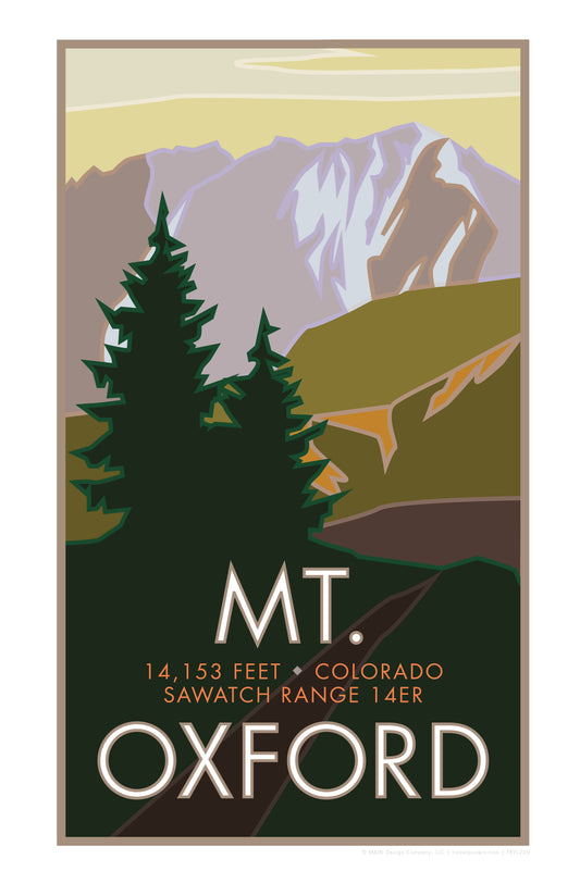 Mt. Oxford, Colorado - Colorado 14er - Poster