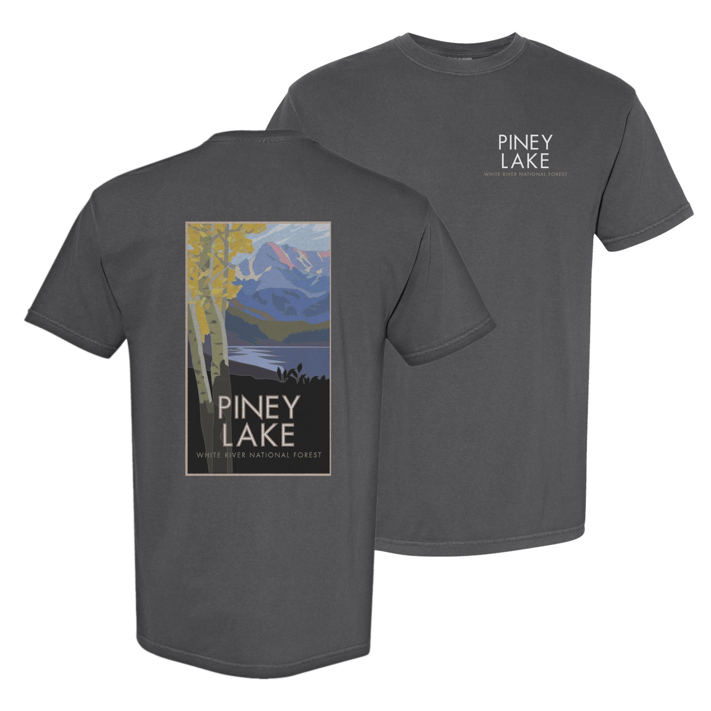 Piney Lake (with Aspens), Colorado - Comfort Colors Heavyweight T-Shirt