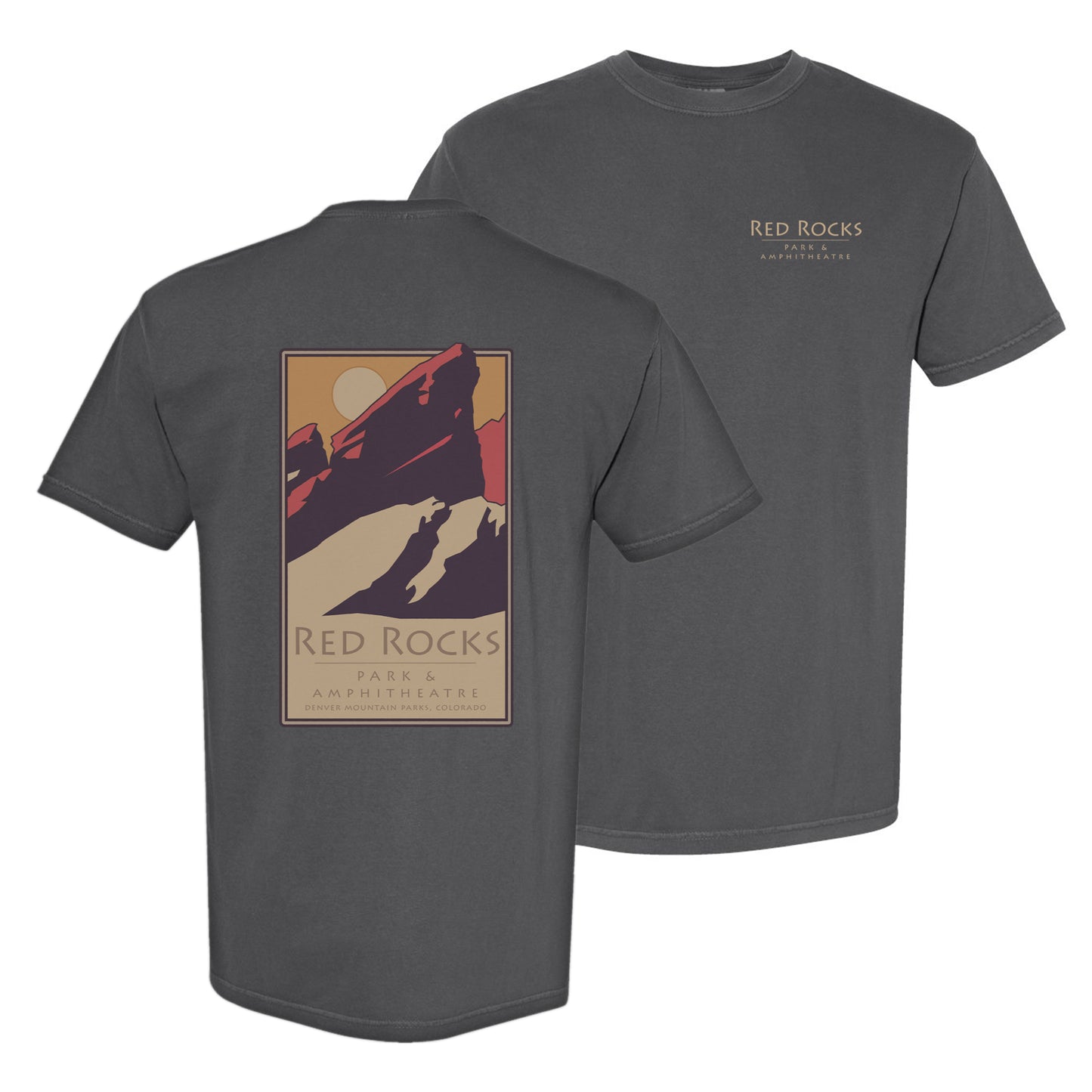 Red Rocks 1 (moon), Colorado - Comfort Colors Heavyweight T-Shirt