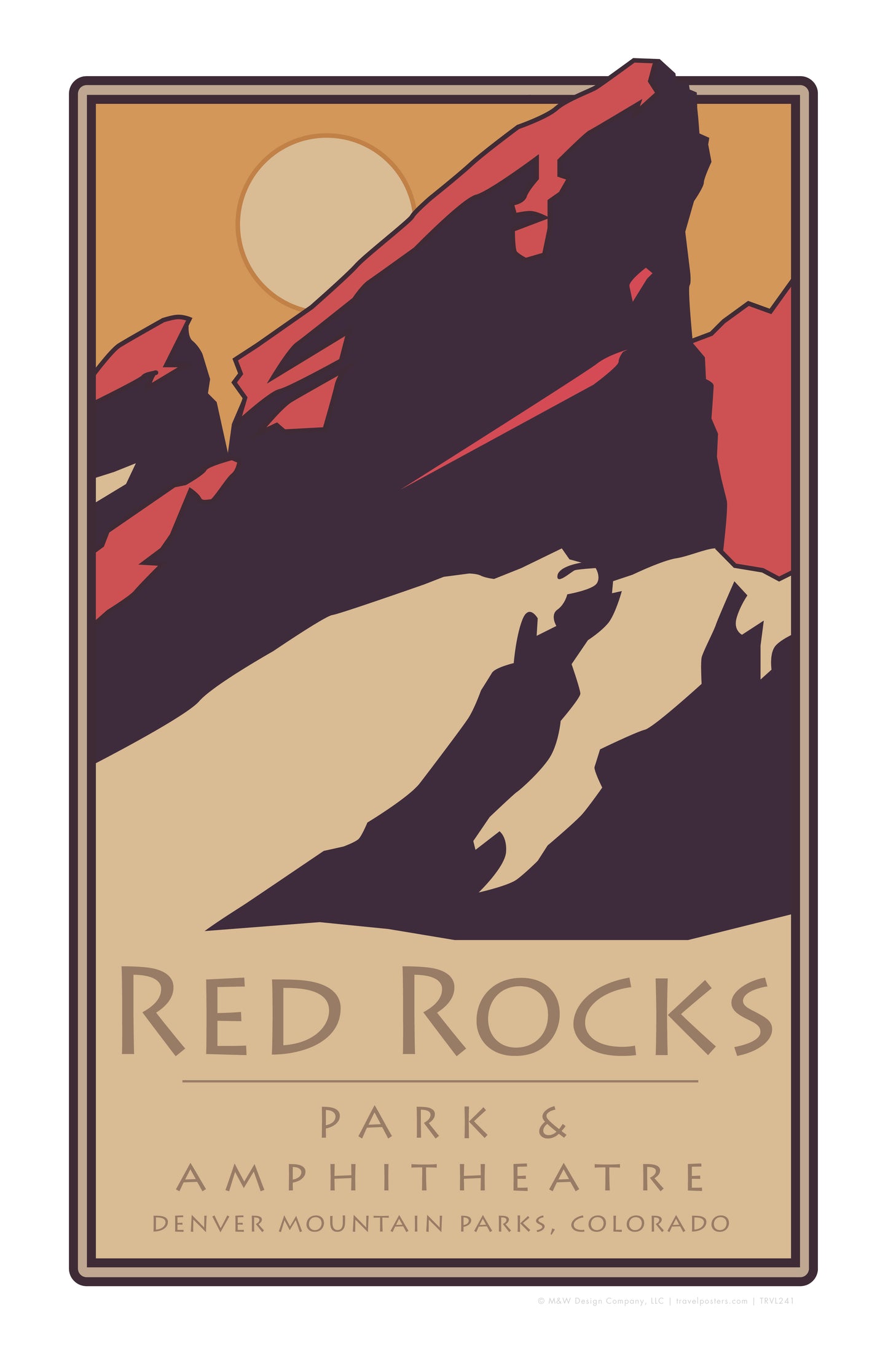 Red Rocks 1 (moon), Colorado - Poster