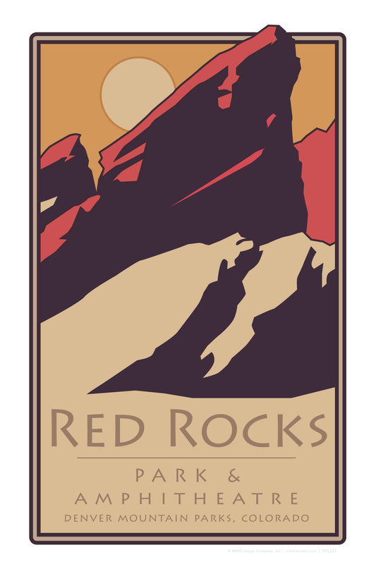 Red Rocks 1 (moon), Colorado - Poster