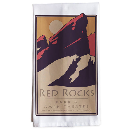 Red Rocks 1 (moon), Colorado -Tea Towel